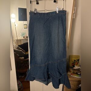 Vintage Denim Ruffled Skirt